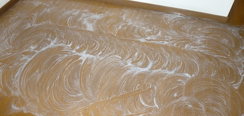 フローリングワックス作業